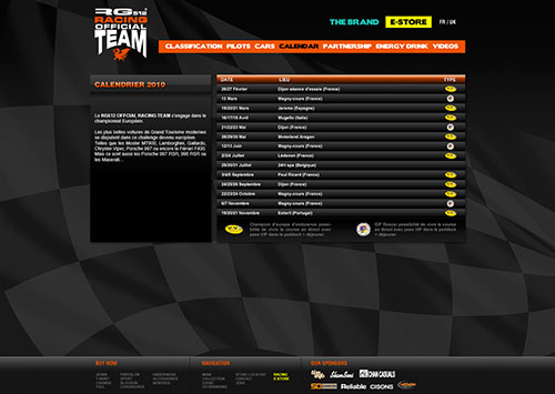 Site Racing - Calendrier