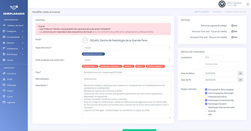 Administration - Modification annonce